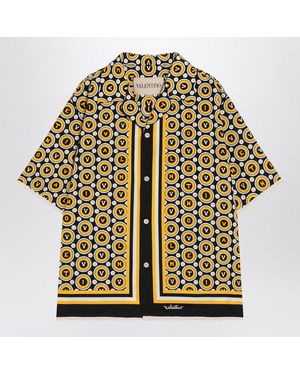 Valentino Bowling Shirt With Bulles Royales Print - Yellow