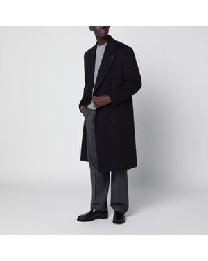 Lardini Double-Breasted Coat - Black