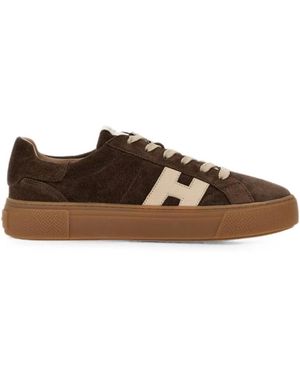 Hogan H705 Leather Sneakers - Brown