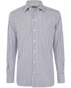 Tom Ford Alternate Stripe Slim Fit Shirt - Blue