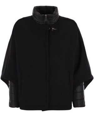 Fay 3-In-1 Double-Sided Wool And Cashmere Cape - Black