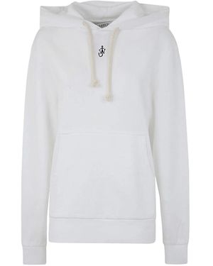 JW Anderson Anchor Embroidery Hoodie - White