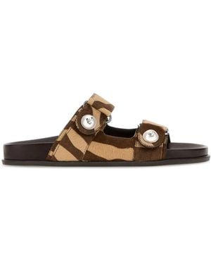 Jimmy Choo Printed Calf Hair Fayence Slippers - Multicolor