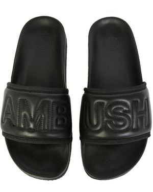 Ambush Leather Slide Sandals - Black