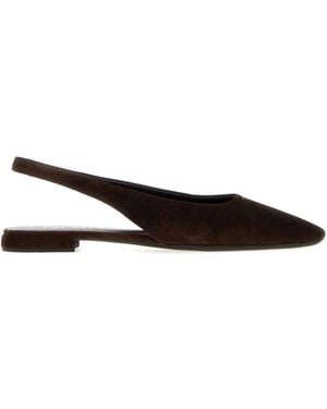 Prada Dark Suede Ballerinas - White
