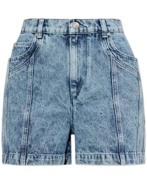 Isabel Marant Isabel Marant Etoile Joely Denim Paneled Shorts - Blue