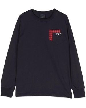 Fay Long-Sleeved T-Shirt - Blue