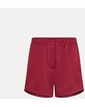forte_forte Mercerized Cotton Twill Shorts - Red