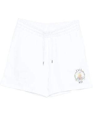 CASABLANCA Casa Way Organic Cotton Sweatshort - White