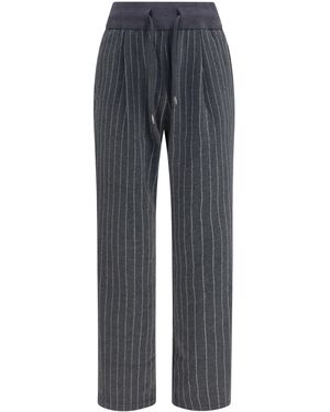 Herno Pinstripe Drawstring Trousers - Blue