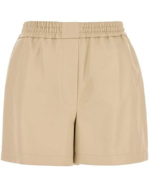 Loewe Sand Leather Shorts - Natural