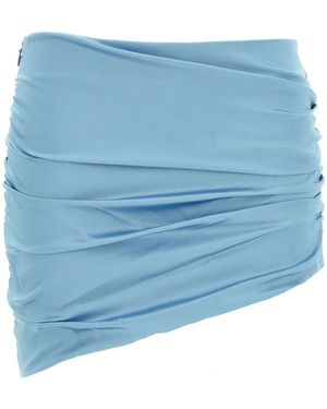 Alessandra Rich Satin Mini Skirt - Blue