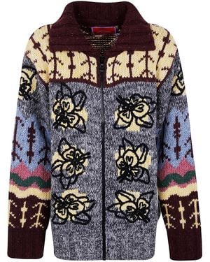 La DoubleJ Embroidered "Chalet" Cardigan - Blue