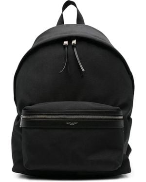 Saint Laurent City Technical Fabric Backpack - Black