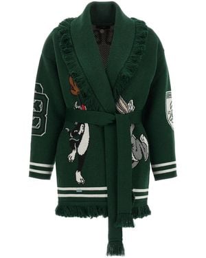 Alanui 'Sporty Bugs Bunny & Sylvester' Cardigan - Green