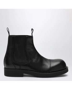 MM6 by Maison Margiela Leather Chelsea Biker Boots - Black
