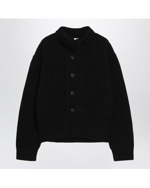 Dries Van Noten Waffleknit Wool Cardigan - Black