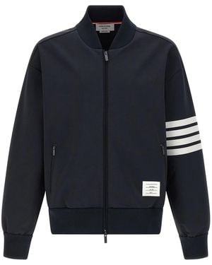 Thom Browne Tech Viscose Bomber Jacket - Blue