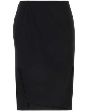 Versace Skirt Stretch Wool Fabric - Black