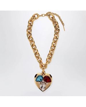 Alessandra Rich Goldtone Chain Necklace With Heart Pendant - Metallic