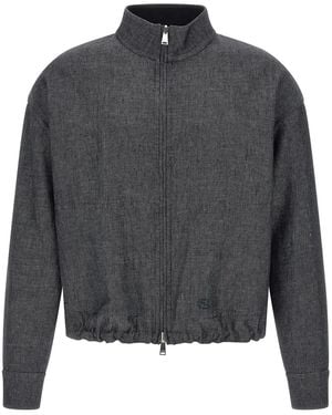 Fendi 'Ff Selleria' Reversible Blouson - Gray