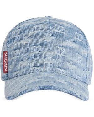 DSquared² Monogram Print Baseball Cap - Blue