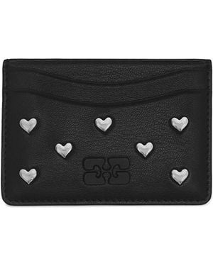Ganni Leather Polyurethane Polyester Card Holder - Black