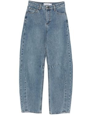 Self-Portrait Wide Leg Denim Jeans - Blue