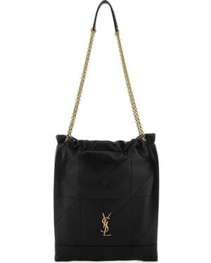 Saint Laurent Jamie Leather Pouch - Black