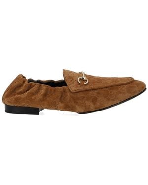 Gucci Gg Loafer With Clamp - Brown