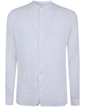 Tintoria Mattei 954 Linen Shirt With A Mandarin Collar - White