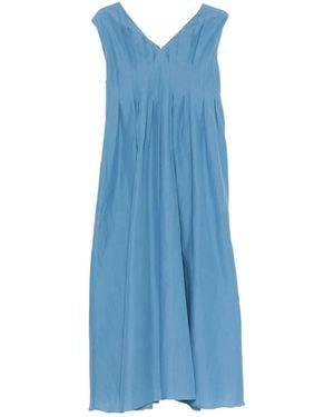 Max Mara S Max Mara Cotton And Ramie Piega Dress - Blue