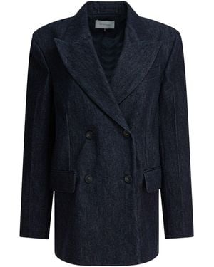 Max Mara Oversized Double-Breasted Blazer Jackets And Coats - Blue