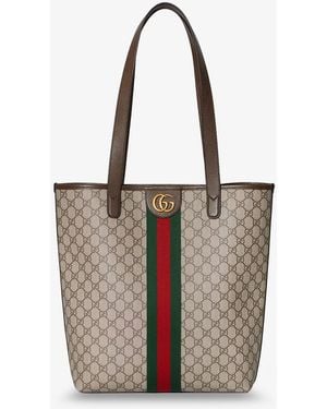 Gucci Gg Monogram Fabric Ophidia Shopping Bag - White