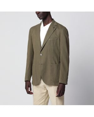 Santaniello Slim-Fit Single-Breasted Linen Blazer - Green