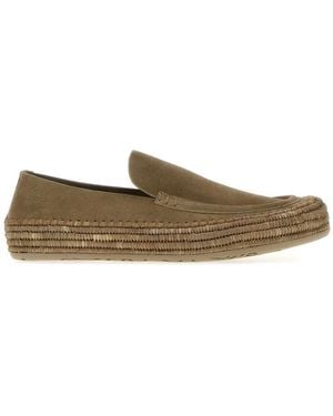 Loewe Cappuccino Suede Paula S Ibiza Rio Loafers - Natural