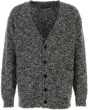 Dolce & Gabbana Dolce & Gabbana Two-Tone Wool Blend Cardigan - Gray
