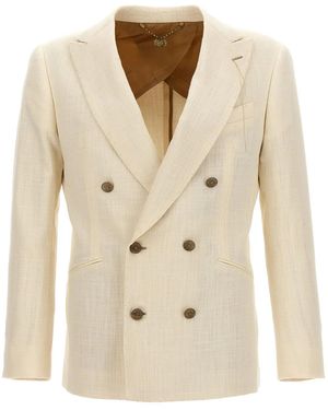 Maurizio Miri Double-Breasted Blazer - Natural