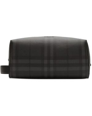 Burberry City Check Travel Pouch - Black