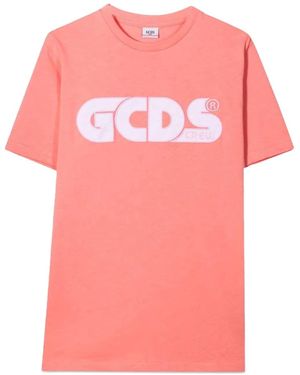 Gcds Oversize Jersey T-Shirt Girl - Pink