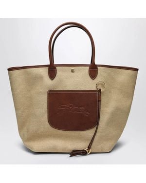 Longchamp Le Pliage Long-Handled Basket Bag - Brown