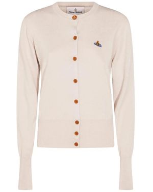 Vivienne Westwood Bea Ribbed-Knit Cardigan - Natural