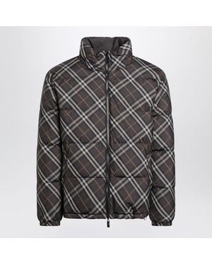 Burberry Reversible Down Jacket With Check Pattern - Gray