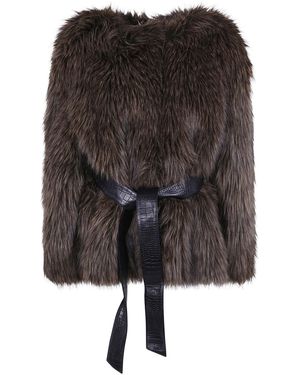 Magda Butrym Faux Fur Jacket 07 - Black