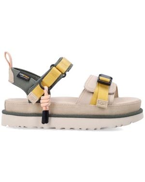 UGG Sand Leather Textile Sandals - Metallic