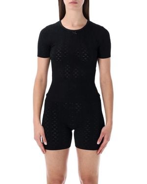 JW Anderson Pointelle Knit T-Shirt - Black