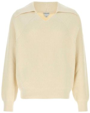 Bottega Veneta Knit V Collar - Natural