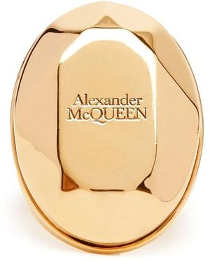 McQueen Stone Logo Ring - Metallic