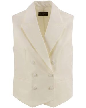 MVP WARDROBE Double-Breasted Cotton And Silk Waistcoat - White