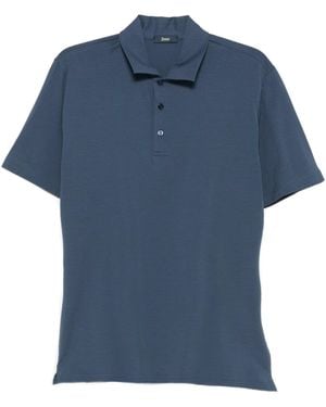 Herno Cotton Elastane Jersey Polo - Blue